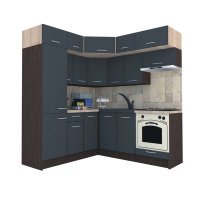 Bucatarie de Colt BIG GENA NEW DR. 190-200, Wenge / Decor 0164